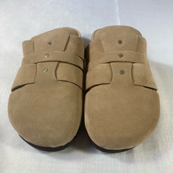 NWOT Free People Sunday Season Suede Mules, Sand, Size EU 38 (US 8) - Picture 5 of 10